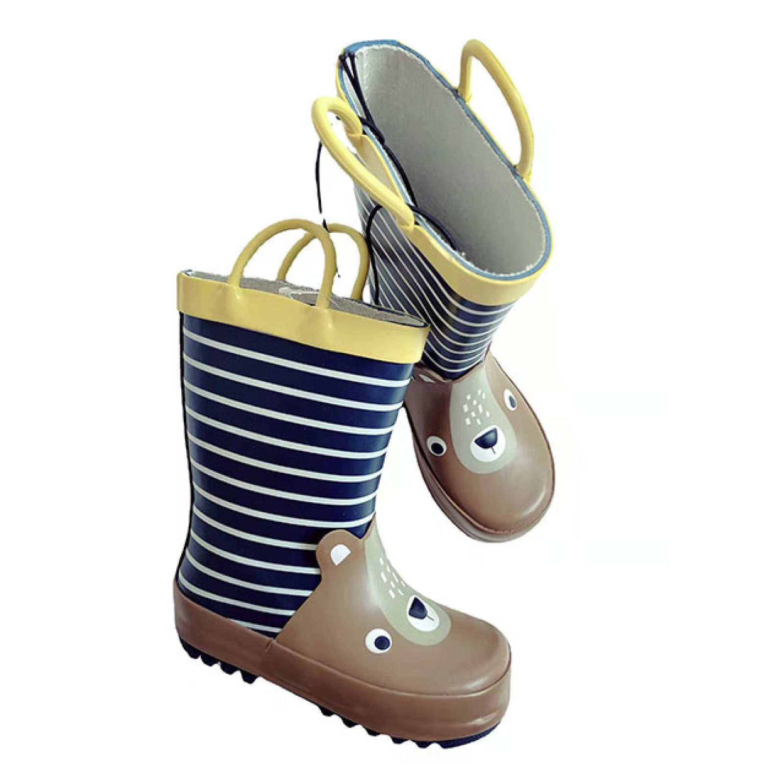 Hot Sale Anti-slip And Waterproof Cute Kids Rubber Rain Boots Wellies Rain Boots With Pull-on handles