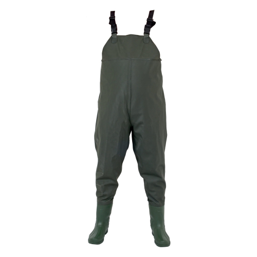 Mens Durable Light Clear Waterproof PVC Bootfoot Chest Waders Fly Fishing
