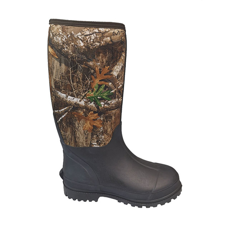 Mens Knee High Outdoor Waterproof Neoprene Camo Hunting Rubber Rain Boots