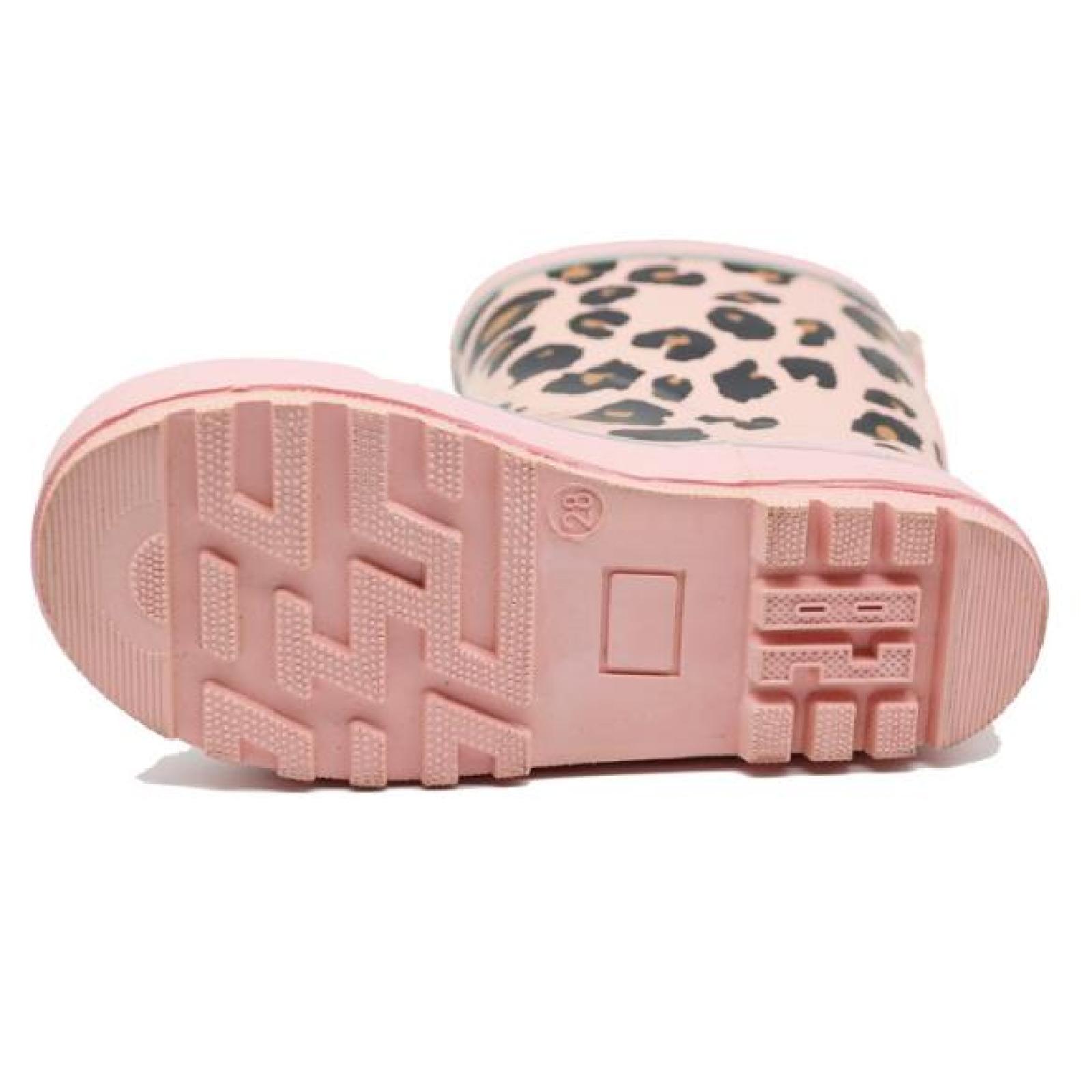 New Arrival Leopard Print Rain Boots For Kids 100% Waterproof Pink Rubber Boots Cute Children Wellies Wholesale