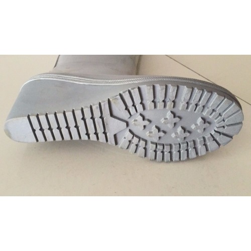 Women's Metal Color Wedge Heel Rubber Rain Boots