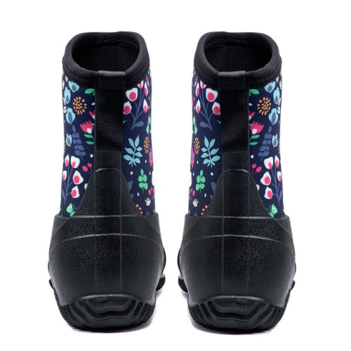 New Fashion Black Waterproof Non-slip Comfortable Neoprene Boots for Women Rain Boots