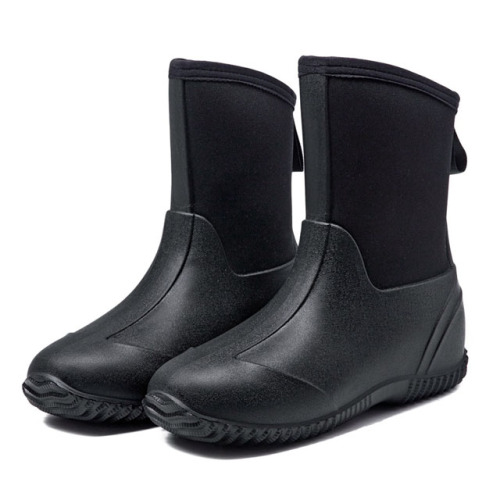 New Fashion Black Waterproof Non-slip Comfortable Neoprene Boots for Women Rain Boots
