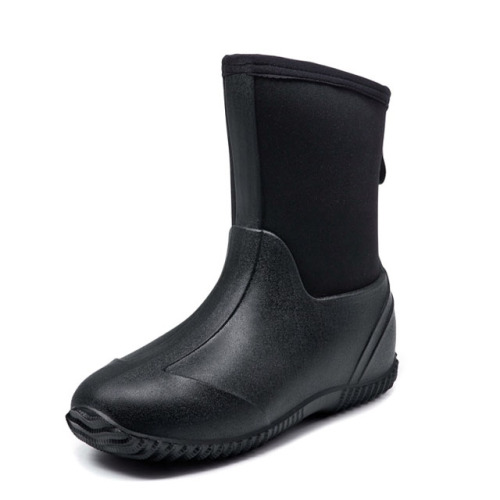 New Fashion Black Waterproof Non-slip Comfortable Neoprene Boots for Women Rain Boots