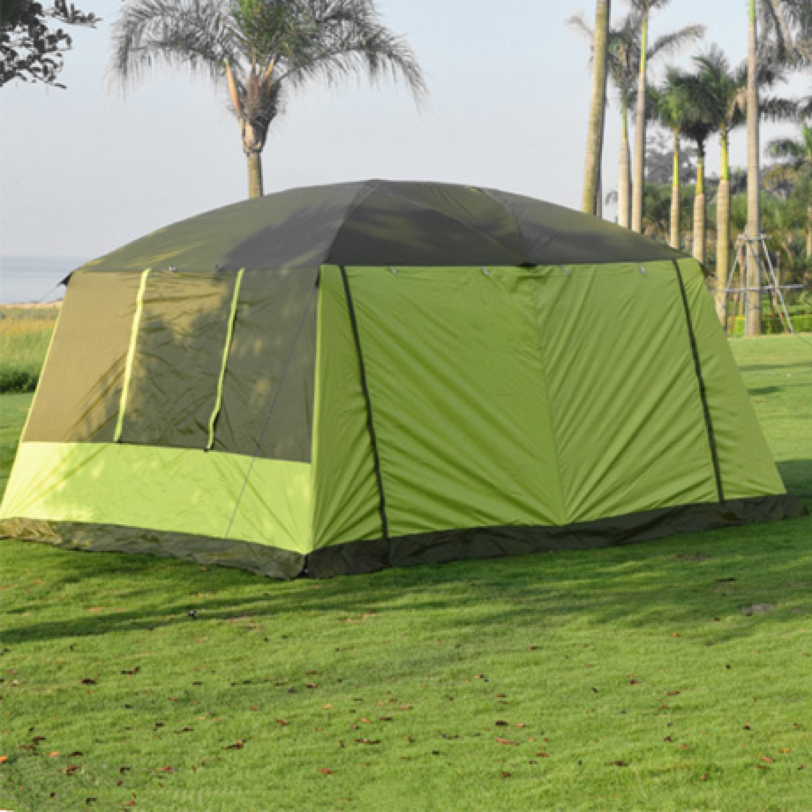 Outdoor Multi Person Double Layer Tent Sunshade Shelter Waterproof Household Camping Family Tent Wholesale