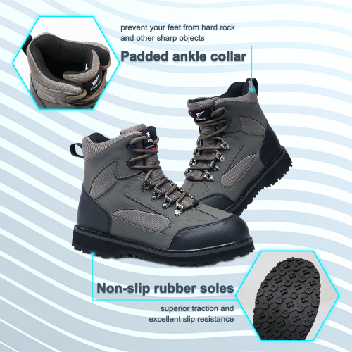 Mens Wading Boots High-quality Customized Waterproof Men Shoes Anti-slip Rubber Sole