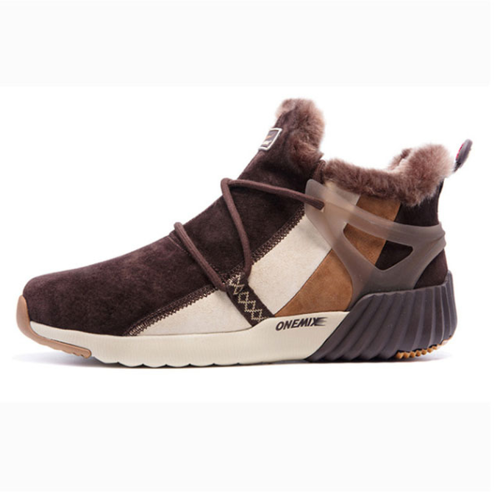 ONEMIX Winter Boots Mens Women Trainers Casual Fur Lined Winter Snow Boots Ankle-High Warm Comfortable Sport Shoes