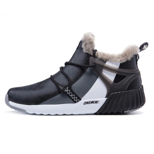 ONEMIX Winter Boots Mens Women Trainers Casual Fur Lined Winter Snow Boots Ankle-High Warm Comfortable Sport Shoes