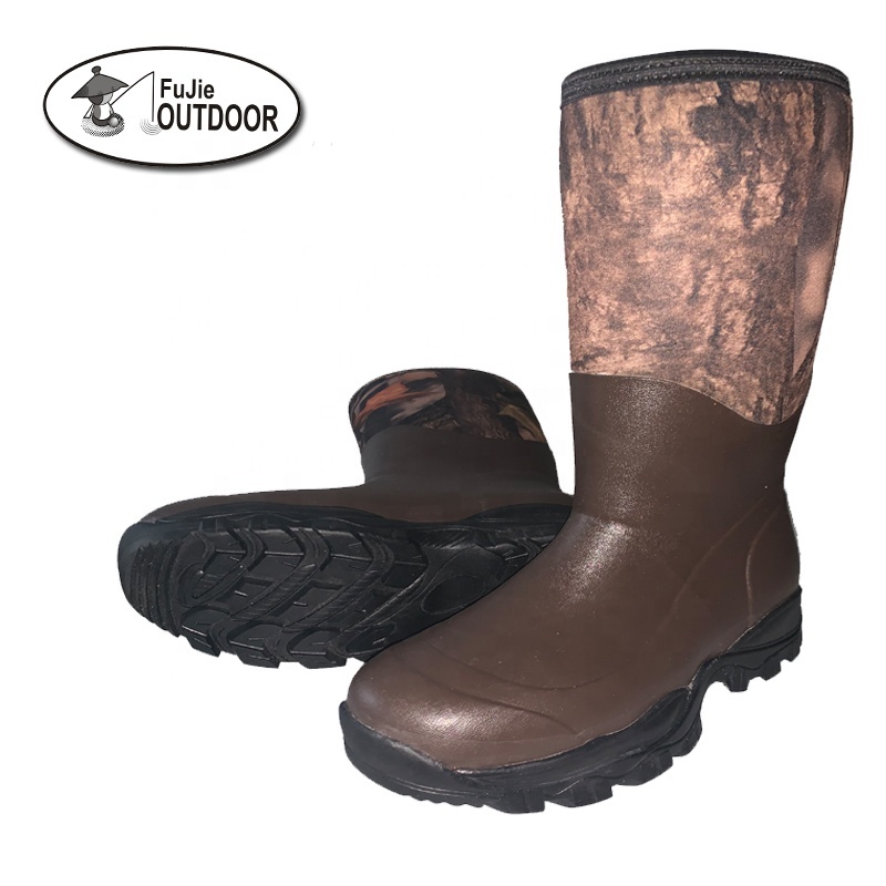 Women's Camo Hunting Insulated Waterproof Rubber rain shoes Neoprene Outdoor Boots