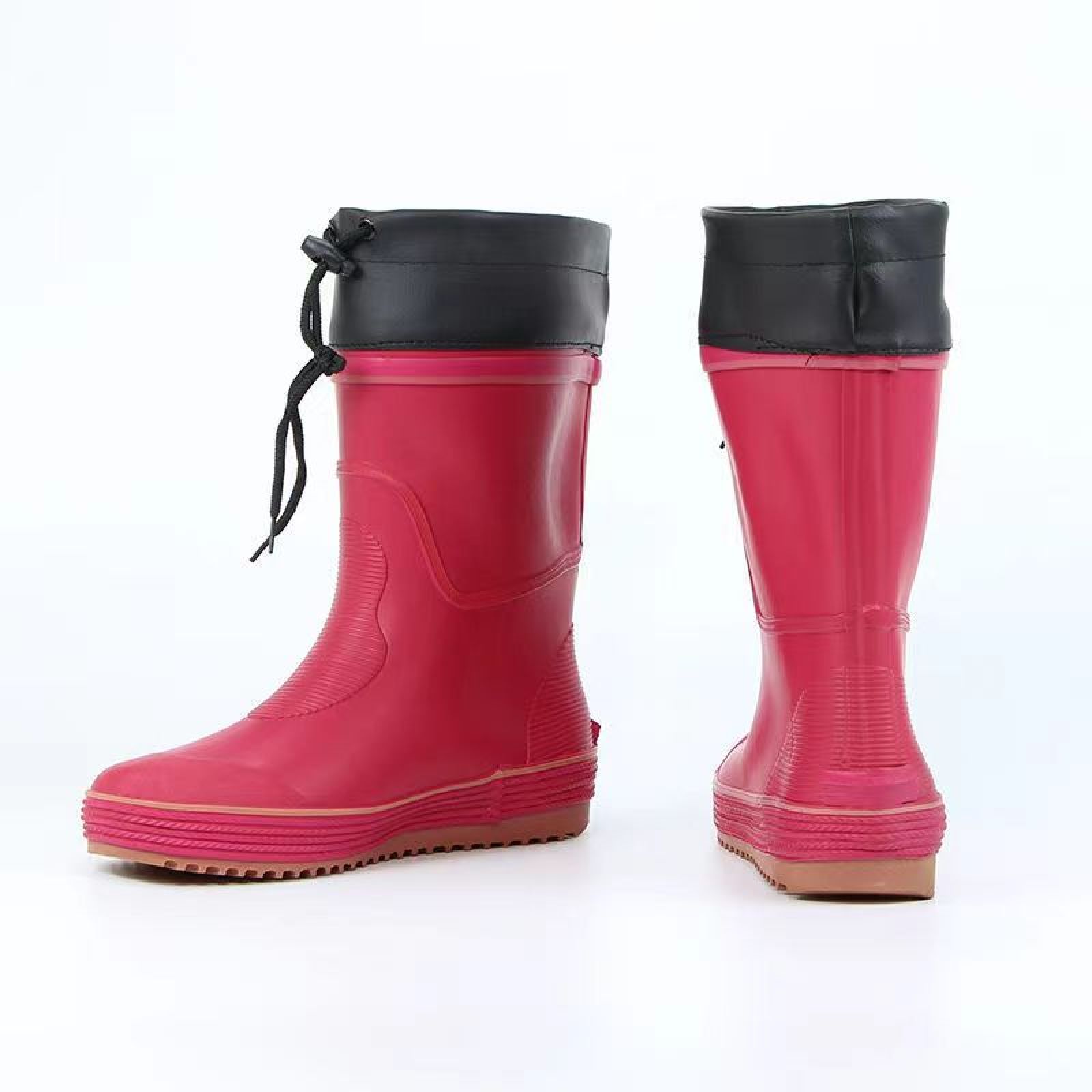 Red Rubber Rain Boots Anti-slip Design Your Own Waterproof Rain Wellies for Kids