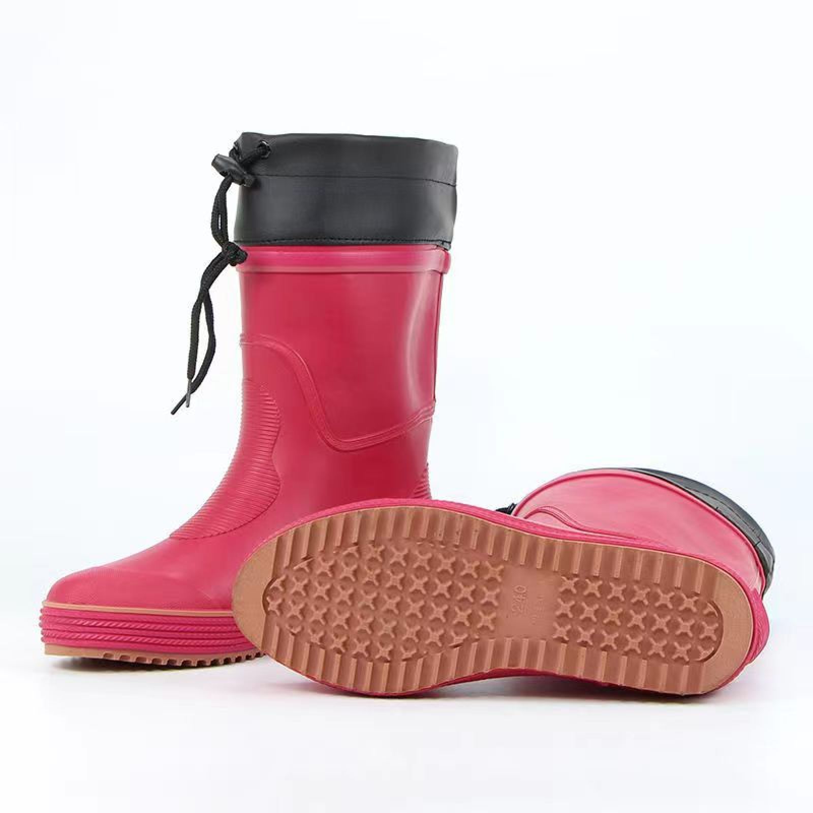 Red Rubber Rain Boots Anti-slip Design Your Own Waterproof Rain Wellies for Kids