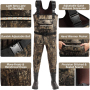 Men's Camo Hunting  Waders New Style Fishing Wader  With LED Light Camo Chest Neoprene Boots