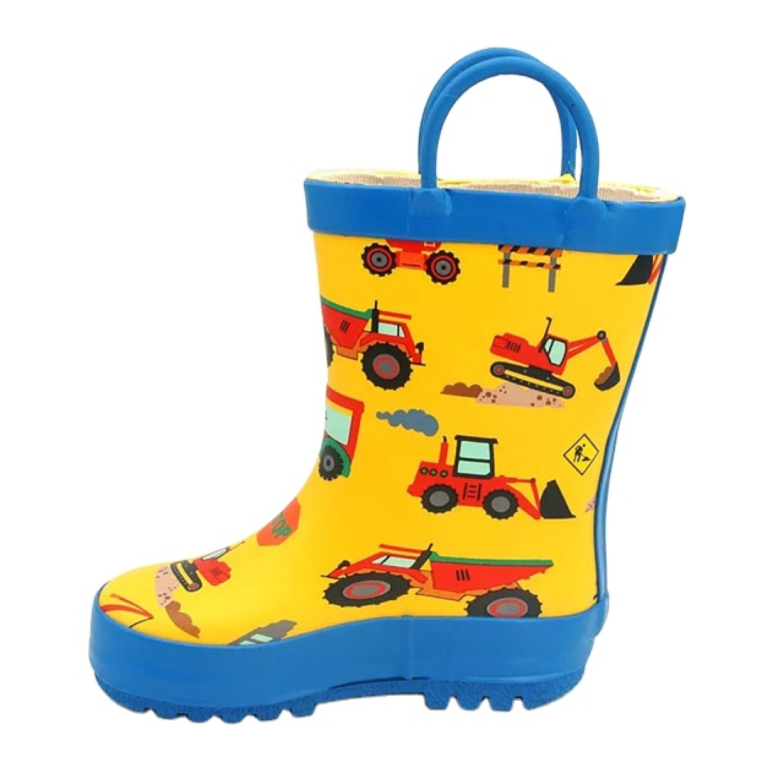 Hot Sale Natural Rubber Boots Printed Kids Wellies Waterproof Children Rain Boots with Handles