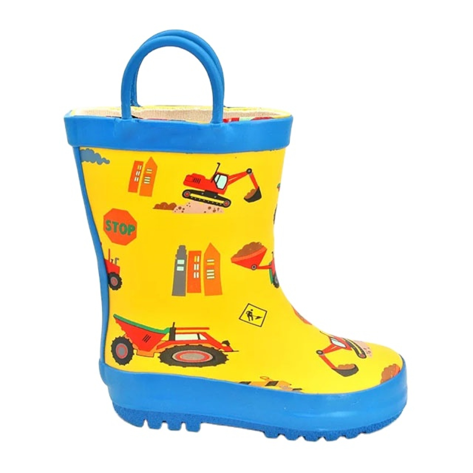Hot Sale Natural Rubber Boots Printed Kids Wellies Waterproof Children Rain Boots with Handles