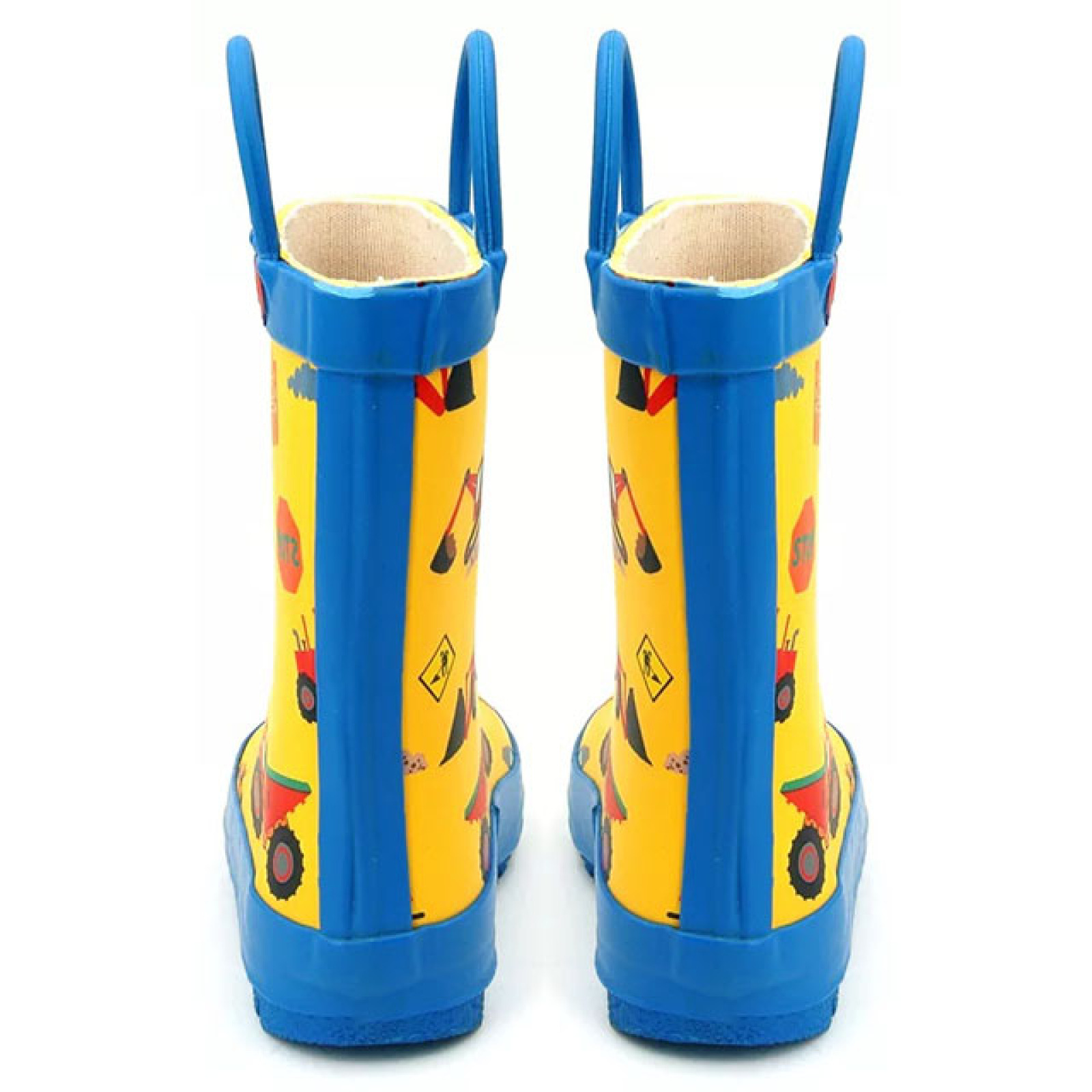 Hot Sale Natural Rubber Boots Printed Kids Wellies Waterproof Children Rain Boots with Handles