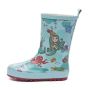 Light Blue Anti-slip Baby Rain Boots Kids Waterproof Printing Custom Rain Boots