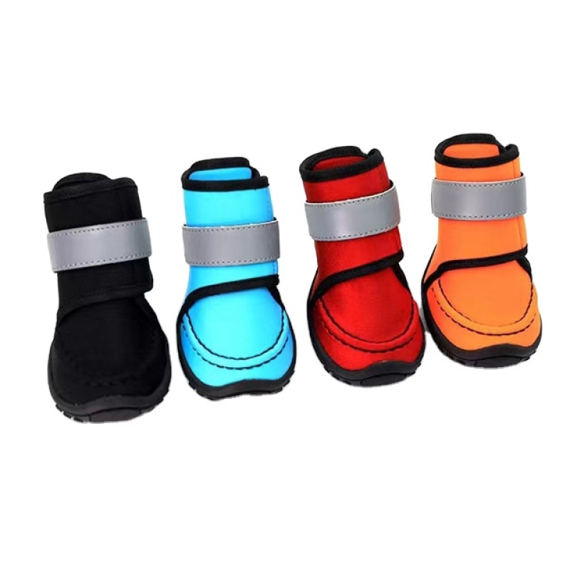 Wholesale Pet Apparel Dog Waterproof Boots Anti Slip Protect Paw Dog Shoes With Hook and Loop Fasteners