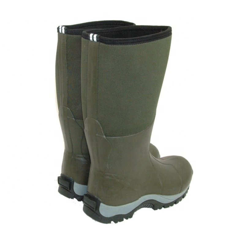 Mens Anti-slip Neoprene Wellington Boots Waterproof Rubber Rain Boots