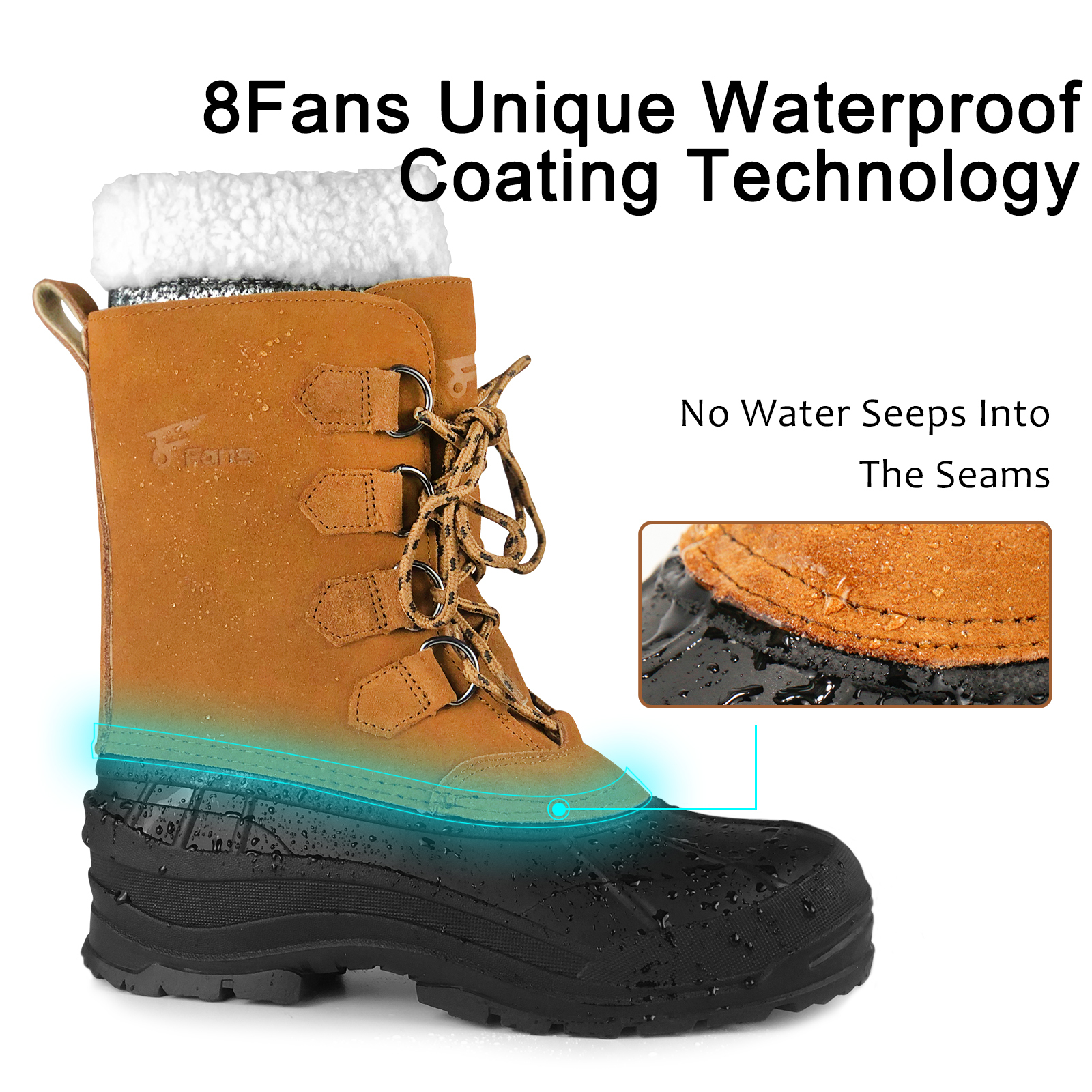 Mens Snow Boots Custom Waterproof Warm Snow Boots Ladies Winter Shoes Fashion Trend Light Anti-slip Duck Boots For Adults