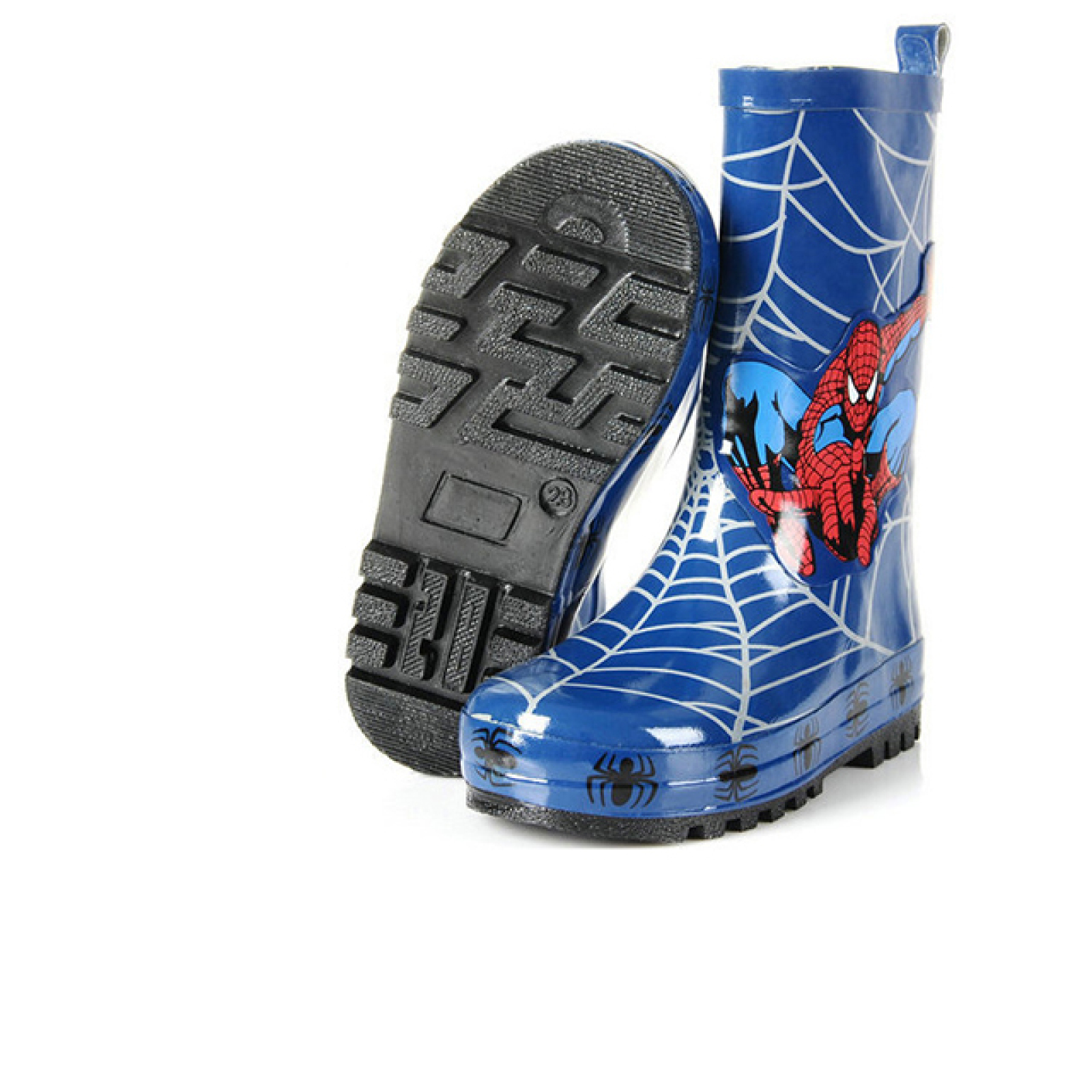 Blue Spiderman Printing Waterproof Babies Rubber Boots Gumboots Rain Wellies for Children