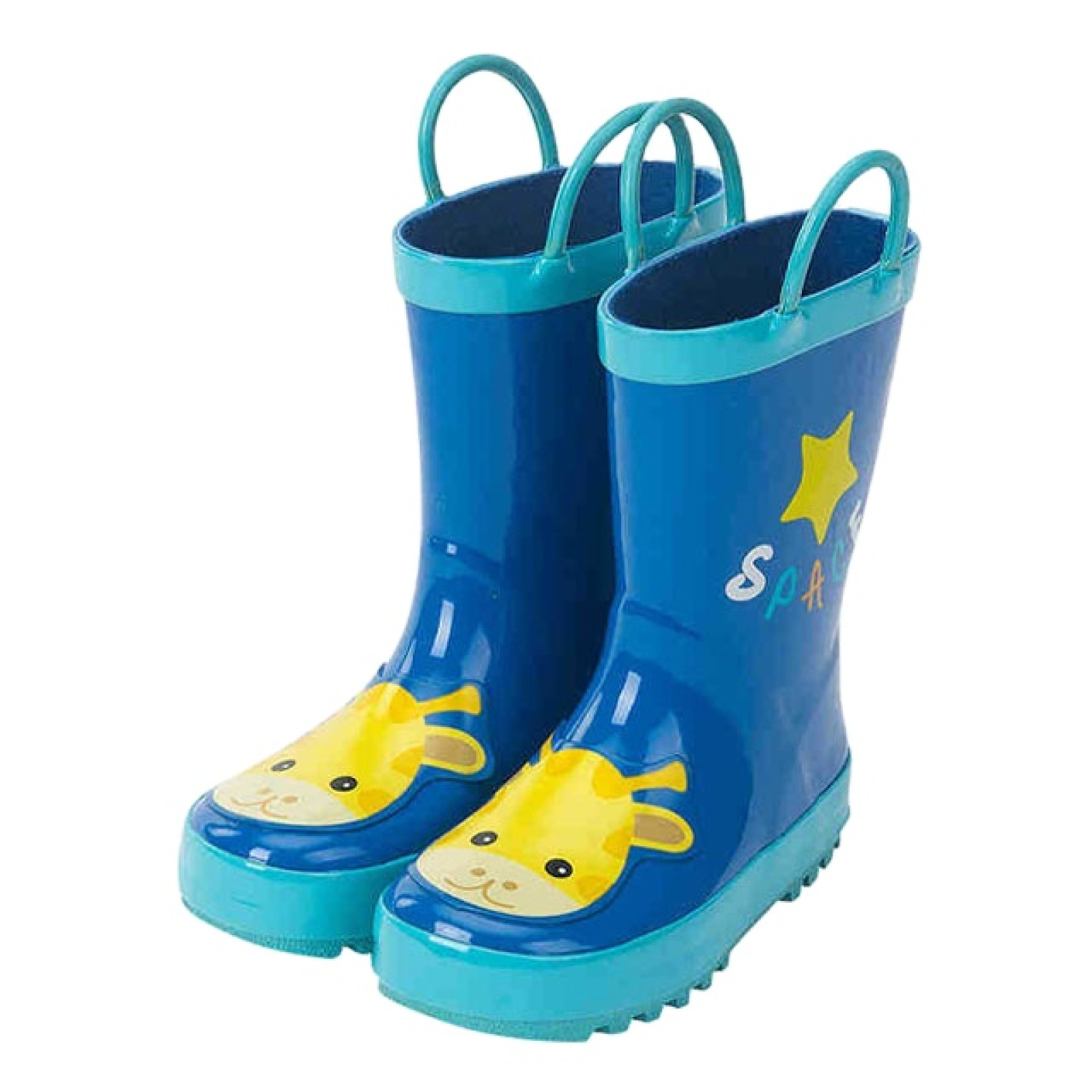 Wholesale Customized Kids Cute Rubber Rain Boots With Prints Rubber Wellington Rain Shoes With Handle