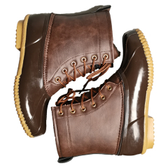 Men's Outdoor Waterproof PU Leather Duck Boots Warm Winter Snow Boots