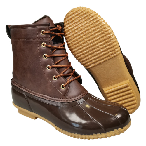 Men's Outdoor Waterproof PU Leather Duck Boots Warm Winter Snow Boots
