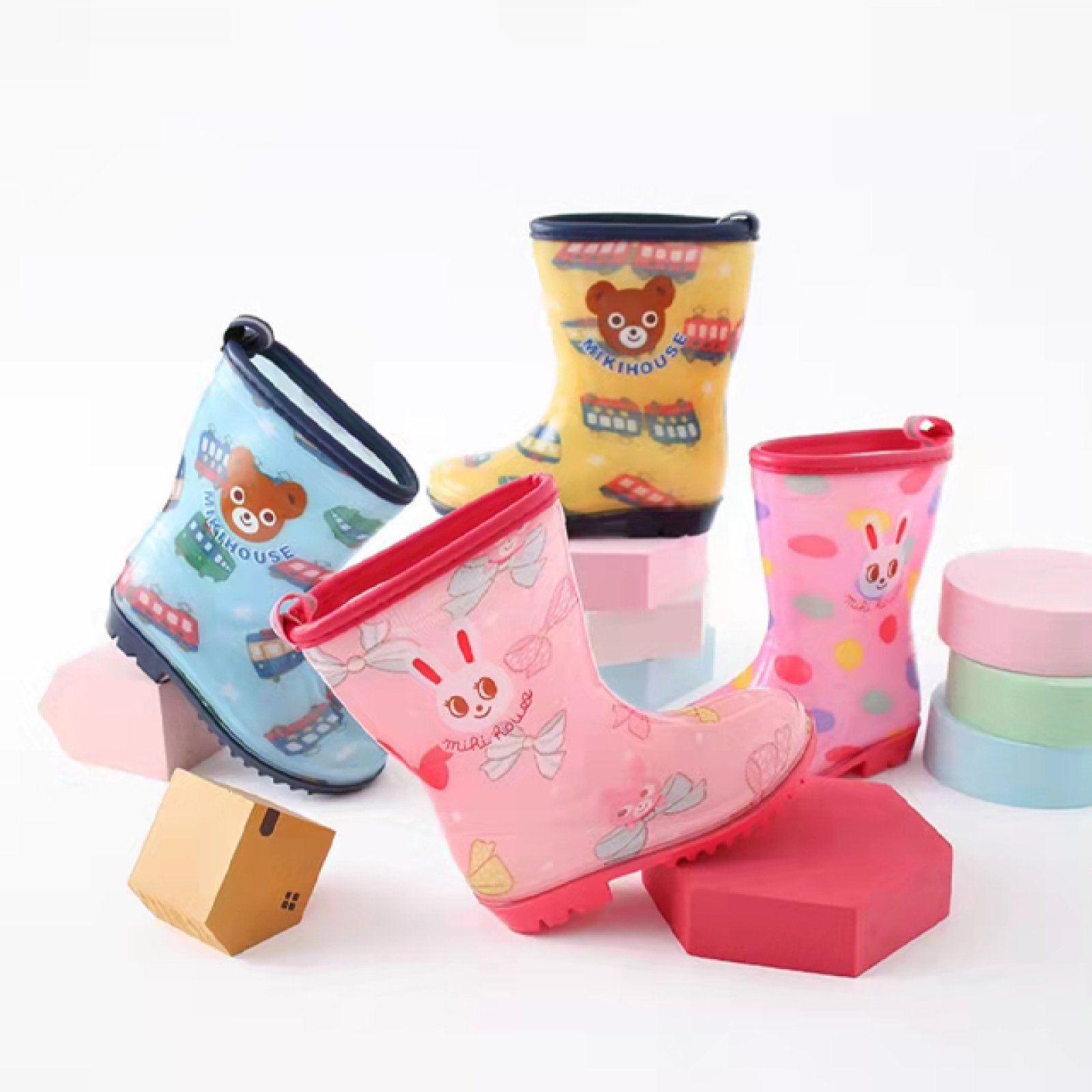 Customized Anti Slip And Waterproof Light Weight Kids Rain Boots PVC Rain Boots