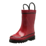 Children's Waterproof Natural Rubber Rain Boots with Easy-On Handles Simple For Kids