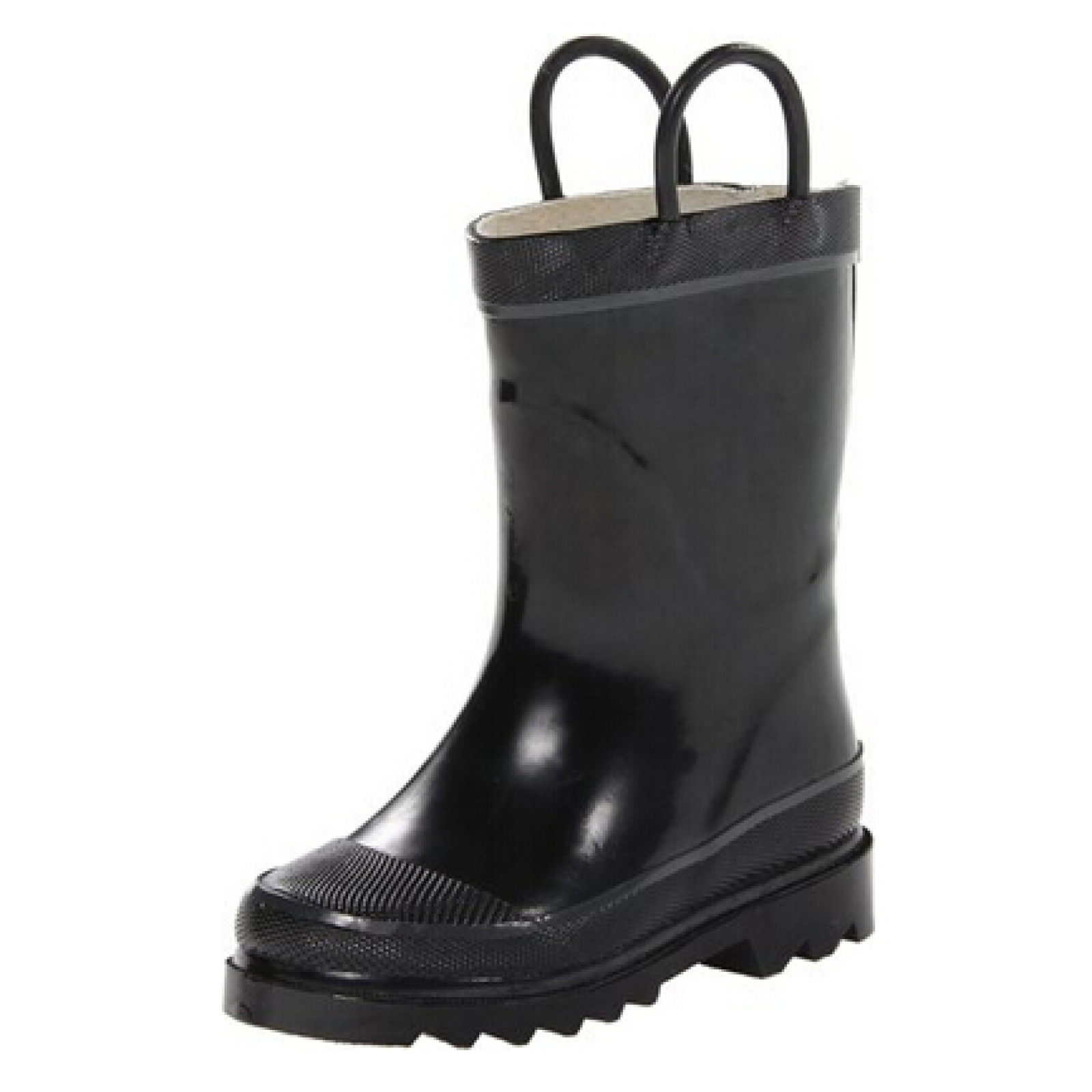 Children's Waterproof Natural Rubber Rain Boots with Easy-On Handles Simple For Kids