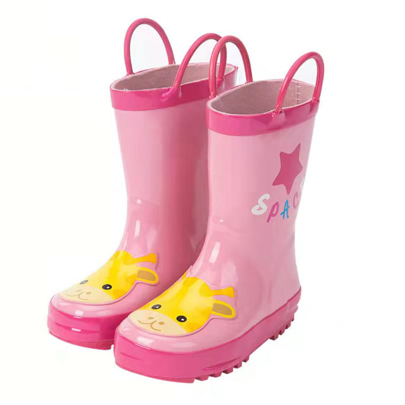 Hot Sale Waterproof Toddler Kids Rubber Rain Boots Gumboots Kids Wellies Rain Boots With Pull-on Handles