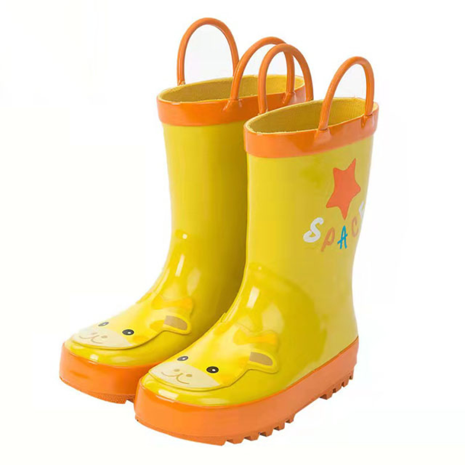 Hot Sale Waterproof Toddler Kids Rubber Rain Boots Gumboots Kids Wellies Rain Boots With Pull-on Handles