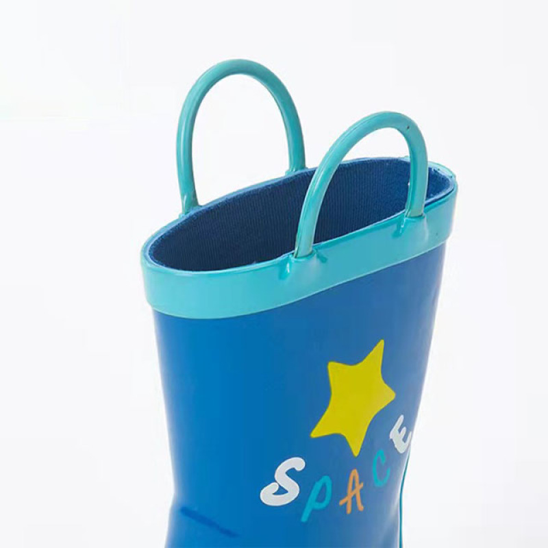 Hot Sale Waterproof Toddler Kids Rubber Rain Boots Gumboots Kids Wellies Rain Boots With Pull-on Handles