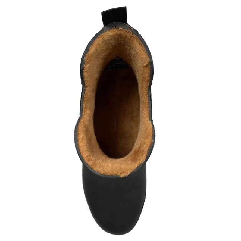 Winter  waterproof  rubber upper faux fur  warm lining ankle high boots for women
