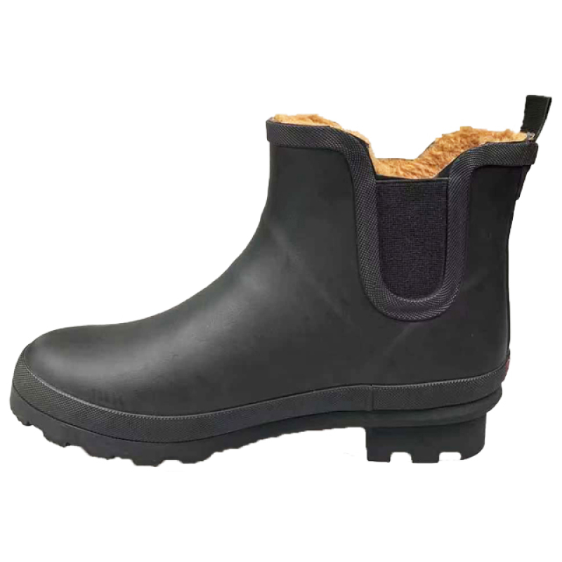 Winter  waterproof  rubber upper faux fur  warm lining ankle high boots for women