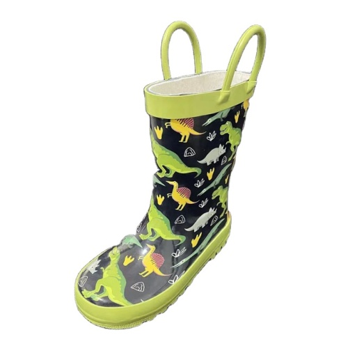 Hot Sale Fashion Design Rubber Boots Kids Wellies Waterproof Children Rain Boots with Handles
