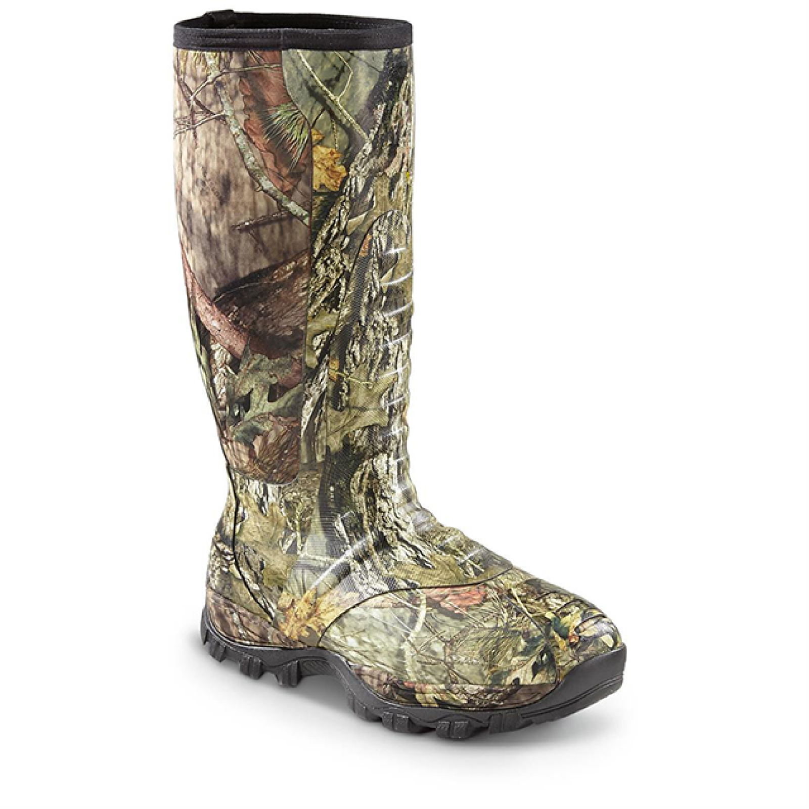 Men's Knee High Outdoor Waterproof Camo Hunting Rubber Boots with Airmesh Lining