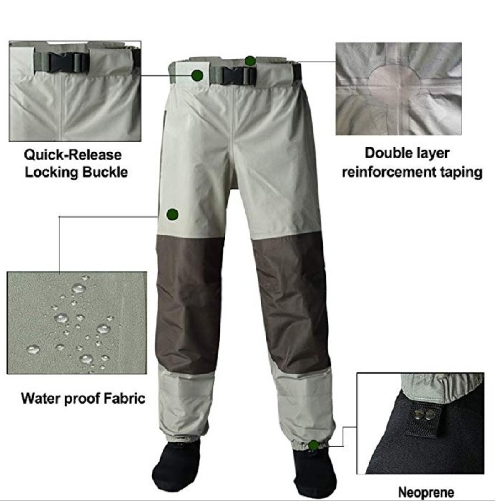Fly Breathable Waist Fishing Waders