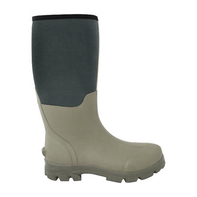 Mens Outdoor Hunting Rubber Wellington Boots with Side Zipper