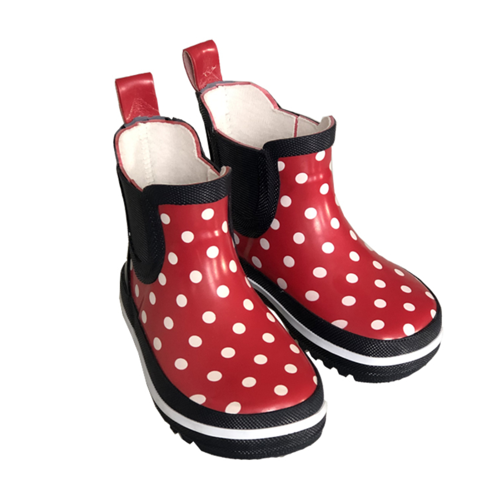 Kids Red Dot Printing Mid Waterproof Rubber Boots