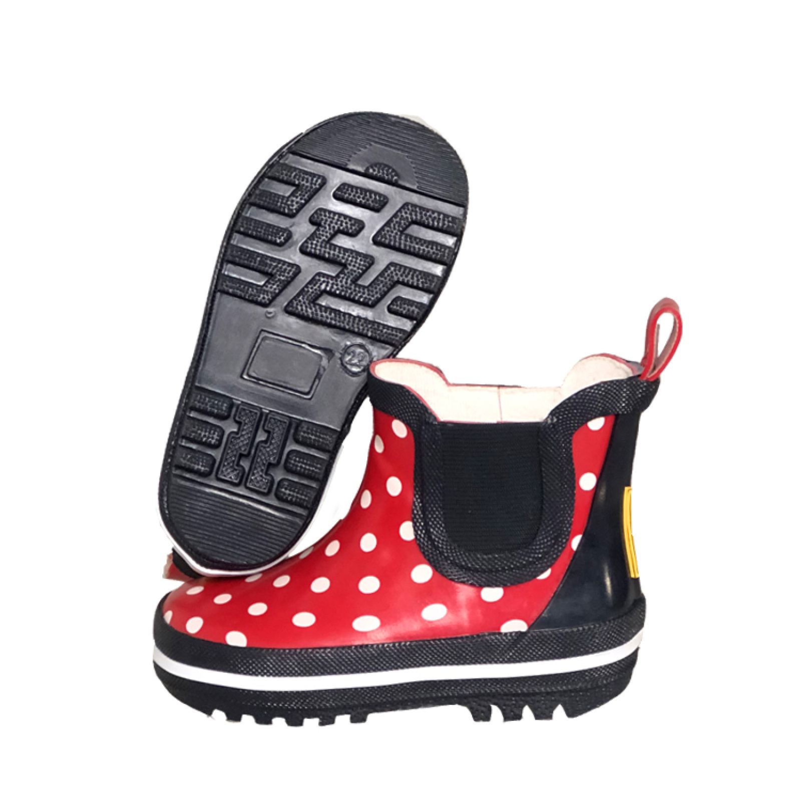 Kids Red Dot Printing Mid Waterproof Rubber Boots