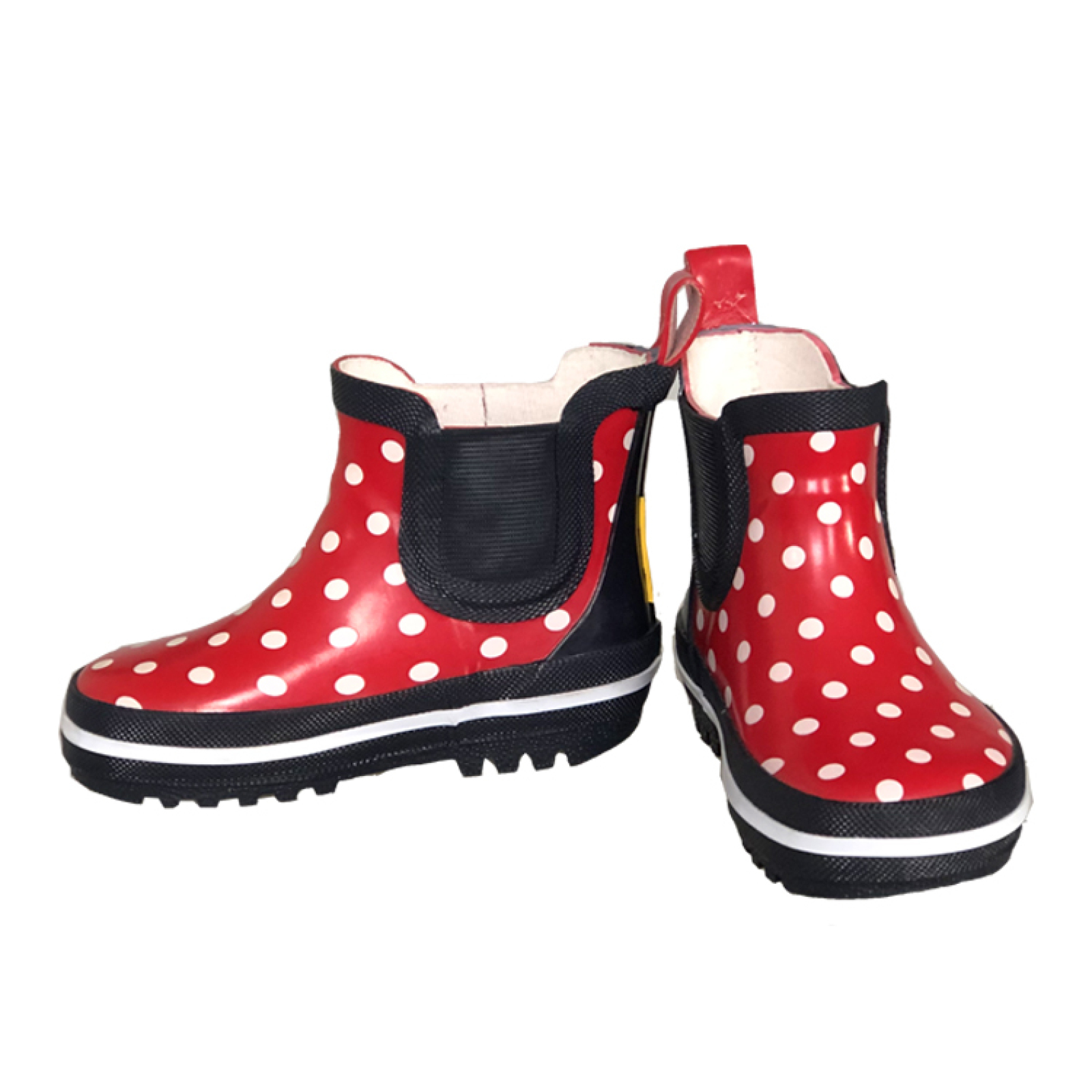 Kids Red Dot Printing Mid Waterproof Rubber Boots