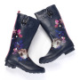 Whosale Tall Wellington Boot Custom Printing Women's Rain Boots Women Rubber Rain Boots