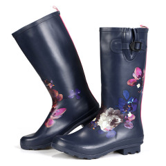 Whosale Tall Wellington Boot Custom Printing Women's Rain Boots Women Rubber Rain Boots