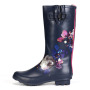 Whosale Tall Wellington Boot Custom Printing Women's Rain Boots Women Rubber Rain Boots