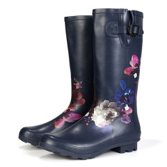 Whosale Tall Wellington Boot Custom Printing Women's Rain Boots Women Rubber Rain Boots