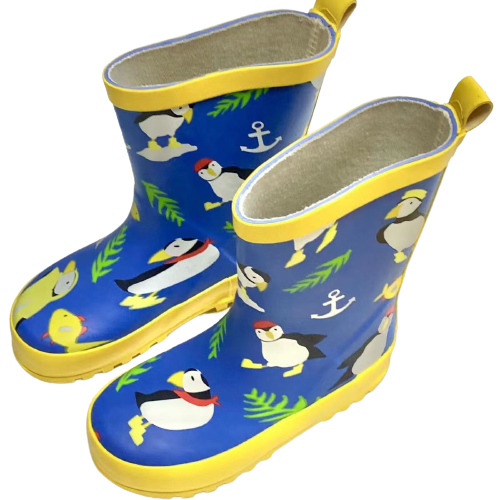 Wholesale Waterproof Children Wellies Customized Gumboots Kids Rubber Shoes Baby Rain Boots With Printing