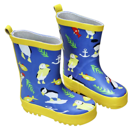 Wholesale Waterproof Children Wellies Customized Gumboots Kids Rubber Shoes Baby Rain Boots With Printing