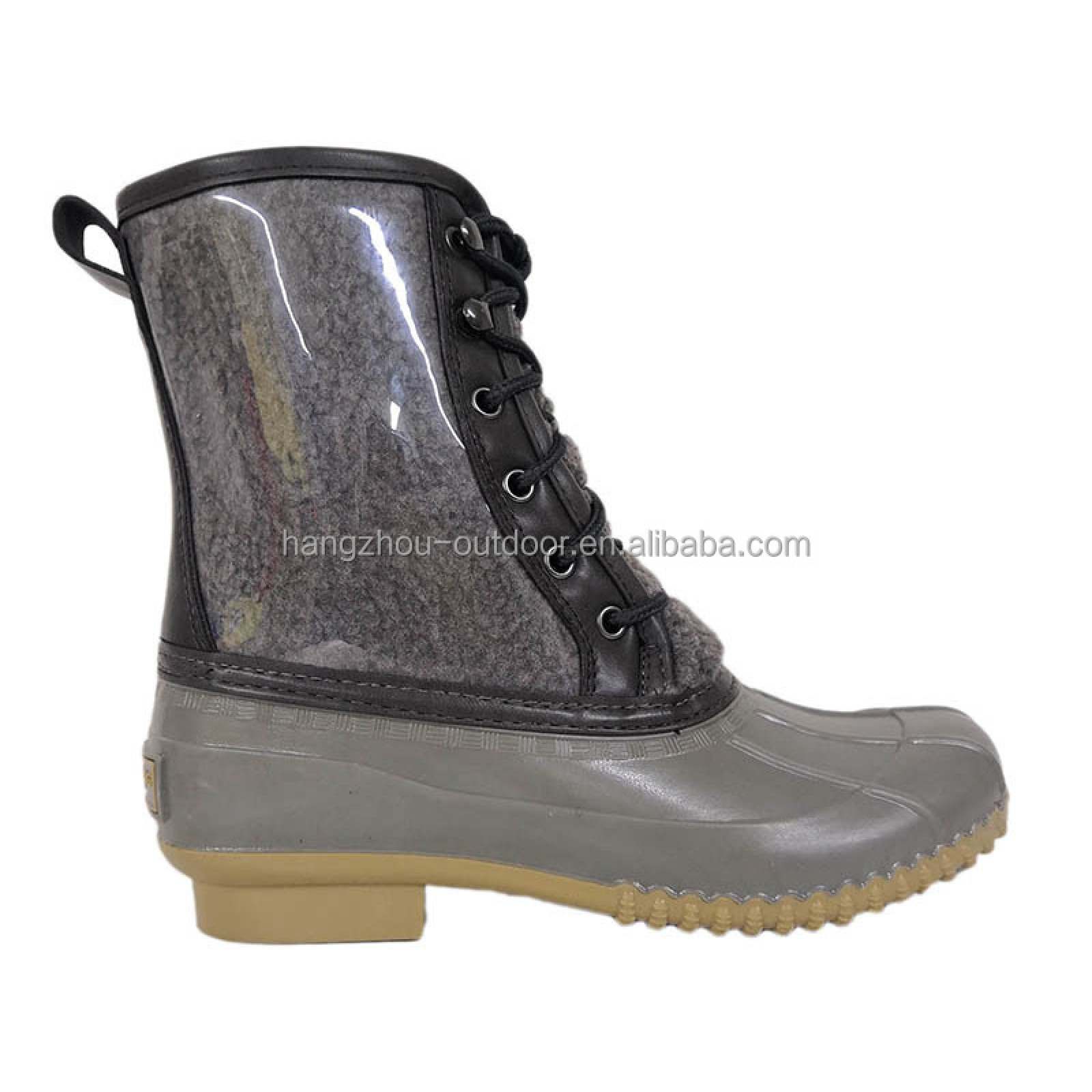 Ladies Fashion TPU Coating Sherpa Warm Outdoor Waterproof Winter Snow Boots/Bean Boots/Duck boots