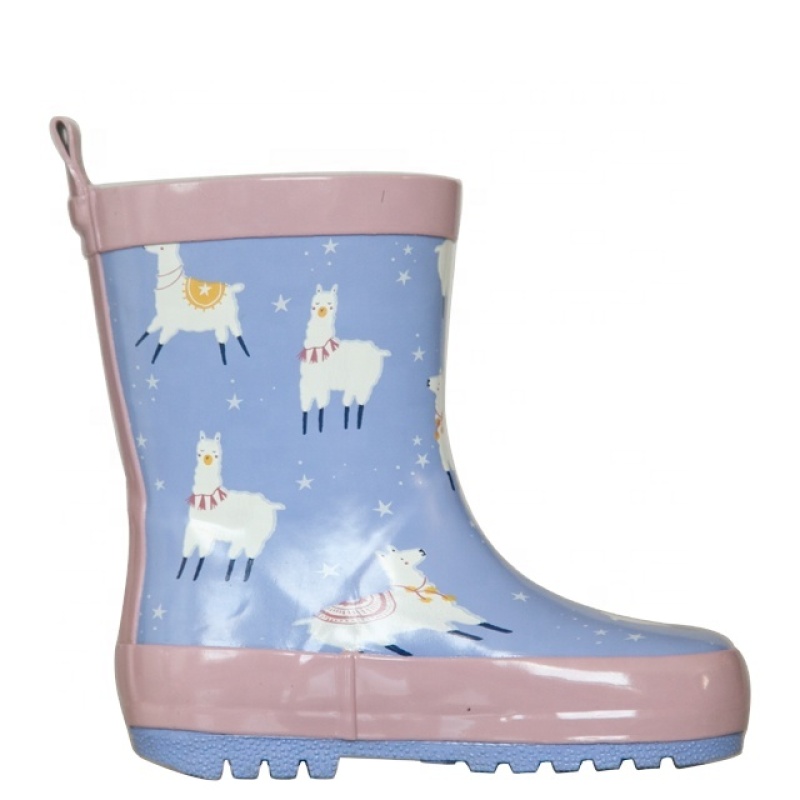 Wholesale Children Gumboots Kids Rubber Rain Boots with Funny Sheep Prints